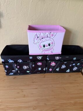 Bundle of 3 Collapsible Labubu Storage Bins, See Dimensions in Description 🖤💗